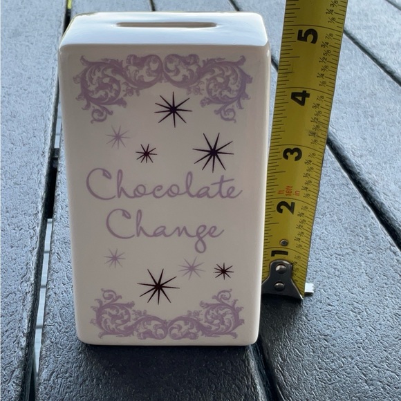 Chocolate Change Bank Ceramic 5” Tall w/Stopper About Face Designs Adorable - Picture 6 of 8